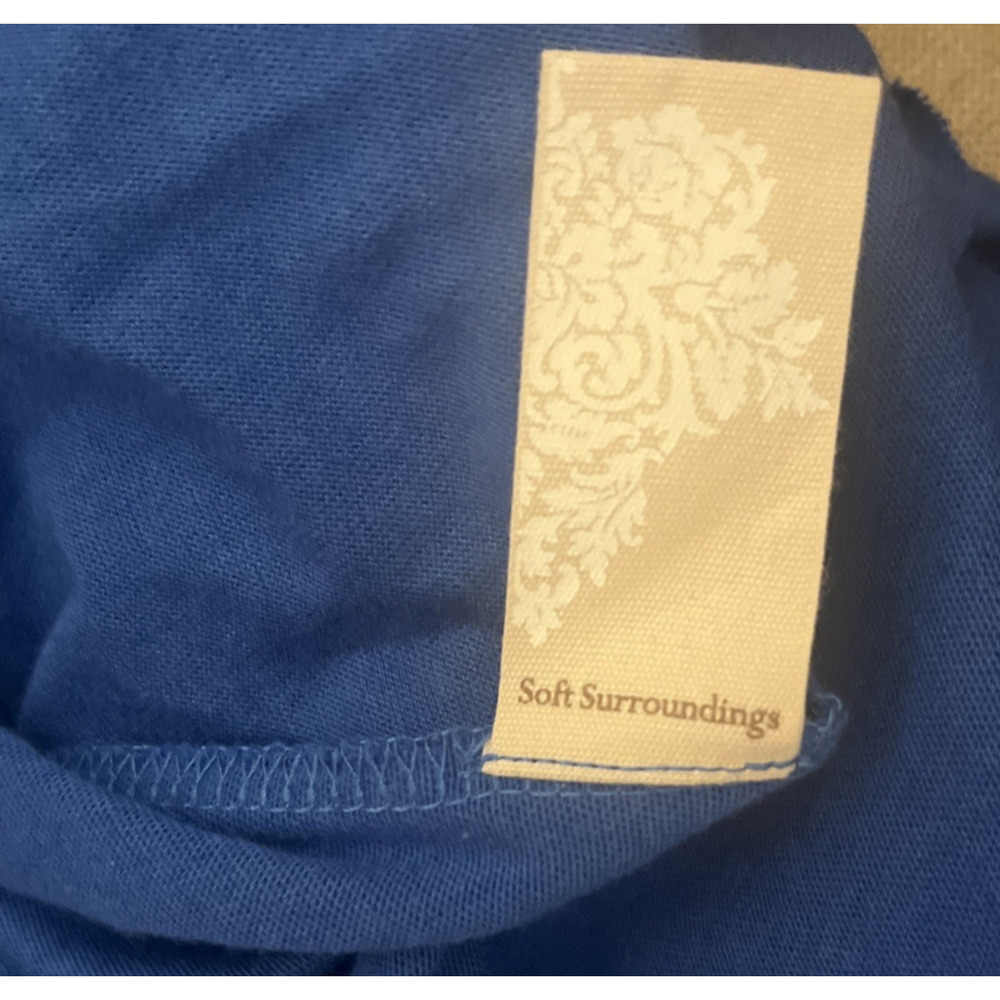 Soft Surroundings Springtime Ruffleneck Dress Medium Blue - Picture 11 of 11